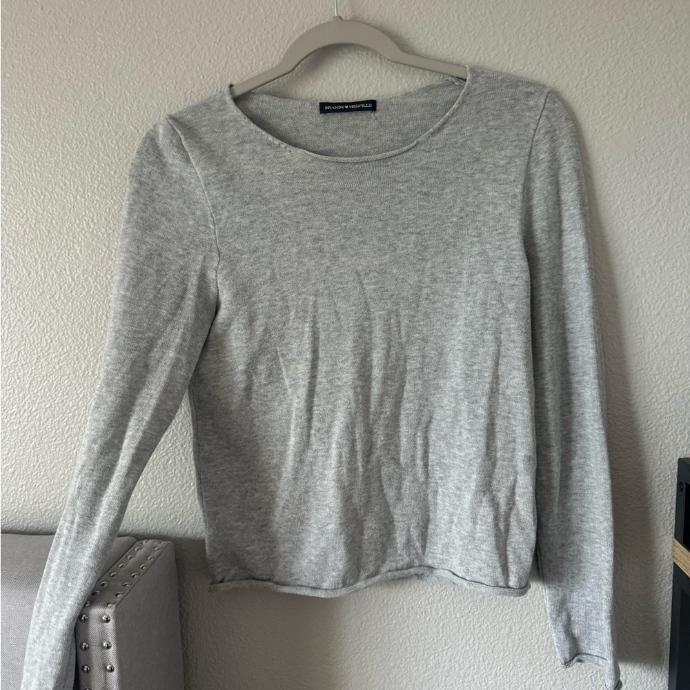 Brandy Melville Gray Long Sleeve Top